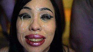 Bukkake gangbang gokkun with Jasmine Dark 😈🍆