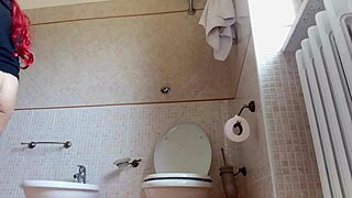 Descriptive Wcs hidden camera catches wet pussy in toilet