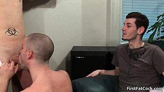 Aiden blue experiences his very first big gay sucking and anal fucking