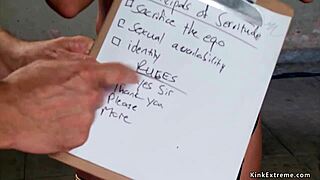 Slave Anal Fucked with Metal Dildo