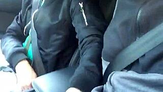 bulge touch in traffic with quickie groping