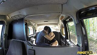 Horny Couple Has Random Sex In Fake Taxi Backseat
