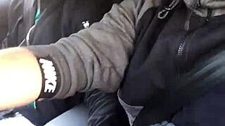 bulge touch in traffic with quickie groping