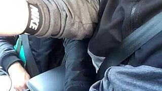 bulge touch in traffic with quickie groping