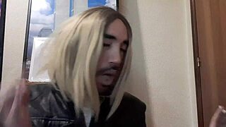 melvin c shows off his big cock in gay travestismo