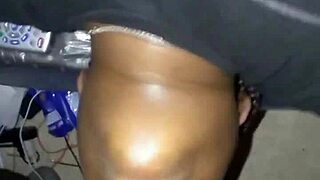 Hey, this big booty ebony midget snuck into my house and we had sloppy fucking with her tits bouncing