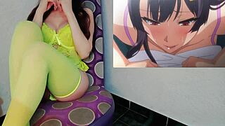 Look at her huge tits now, I can’t resist touching myself - Hentai Asijai No Chiru