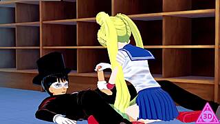 sailor moon hentai says, 'let's have sex with blowjob, handjob, and cumshot.'
