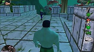 In Bonetown vacation, redhead rides new man's big cock in anal comedy episode.