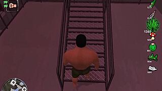 In Bonetown vacation, redhead rides new man's big cock in anal comedy episode.