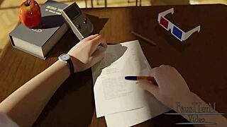 Raven After Class In Cartoon Classroom Setting