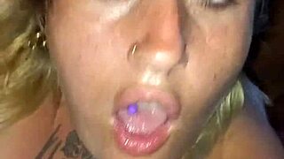 Blonde slut bent over gets pussy filled with cum