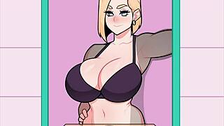 Foxicube Games Android 18 Blowjob Parody Clip