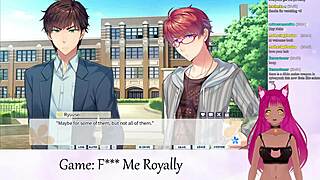Vtuber LewdNeko in action, playing F Me Royally part 1