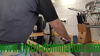 Nylon Domina Trains Housewife in Humiliation and Spitting