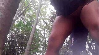 Couple's Adventurous Outdoor Encounter in the Woods