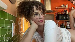 horny vlogger stepmom fucks college guy in glasses