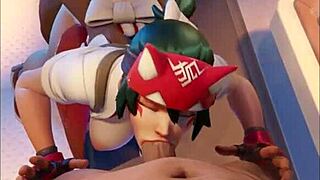 yo, dig this wild Overwatch Kiriko hentai compilation with sound!