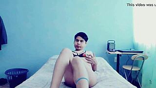 Young Gay Hot Guy Stroking Himself In His Room