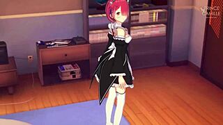 Loving ram rides you in a romantic atmosphere from re zero anime series.