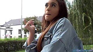 Crazy Slut With Natural Tits Gets Nailed Outdoor in Public!