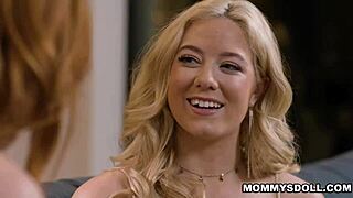 Super cute blonde teen River Lynn bangs stepmom Sophia Locke