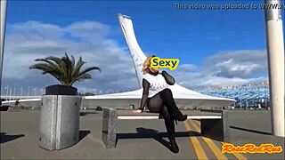 flashing moments captured at olimpic park sochi 2014 with candid upskirt views.