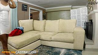 Black Model Feels Intense Emotions During Rough African Casting With Hung White Producer POV Cumshot