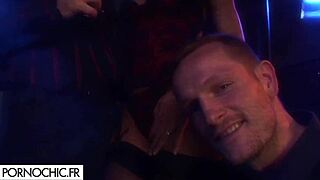 Watch this orgy with two hot brunettes in double penetration.