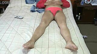 Latina Milf Teases in Erotic Lingerie with Hairy Beaver