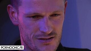 Watch this orgy with two hot brunettes in double penetration.