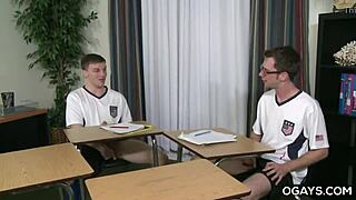 These gay students sneak a quick bang while the teacher’s out.