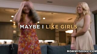 Super cute blonde teen River Lynn bangs stepmom Sophia Locke