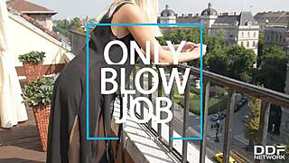 Vyvan Hills receives loads of cum in mouth after double blowjob outdoors