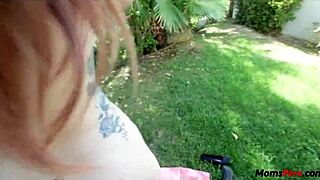 Outdoor fuck with redhead stepmom Lauren Phillips, so taboo! 😈