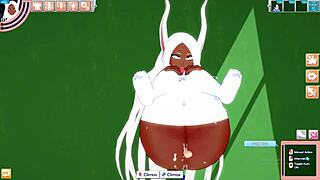 Anime bunny character experiences intense game climax