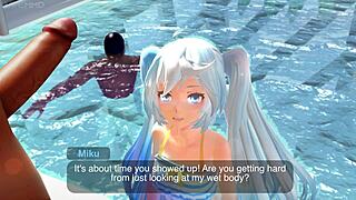 I Feel So Aroused Watching Miku Get Wet During Her Pool Photoshoot!