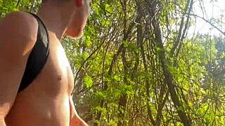 big black hetero guy fucks young guy's ass behind school, cums in mouth