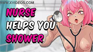 ASMR Nurse Teases and Cleans Your Cock in Steamy Shower