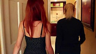 Redhead Lizzy Lamb poses as a real doll in an intense freeze fetish scene.