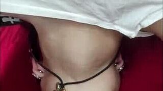 White moon's throat gets fucked deep by a monster cock in this amateur scene.