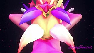 Ahri Star Guardian endures intense hard sex with creampie in hentai.