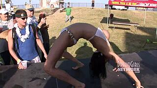 spring break whip cream contest gets wild with coed tit licking action. just another crazy day!