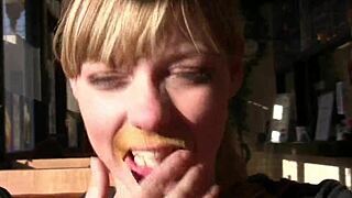 White teen 18+ banged by two guys in public spots