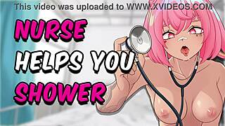 ASMR Nurse Teases and Cleans Your Cock in Steamy Shower