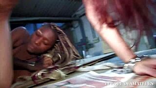 Horny Black and Redhead Girls in Double Penetration Fun