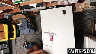 tattooed ebony thief gets barebacked hard by security guard