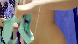 hidden camera catches latina teen in department store fitting room