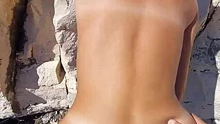 Quick Public Beach Sex with Hot 18+ Teen in POV