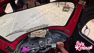 Peruano Picks Up Schoolgirl Prostitute in Mototaxi for Outdoor Sucking and Riding. She Takes It Deep in Uniform!